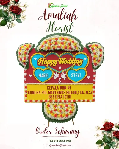 Karangan Papan Bunga Pernikahan di Pakijangan